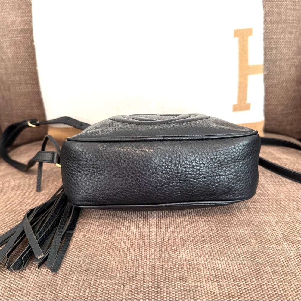 Gucci authentic disco soho crossbody bag black leather small size tassels - Picture 11 of 16
